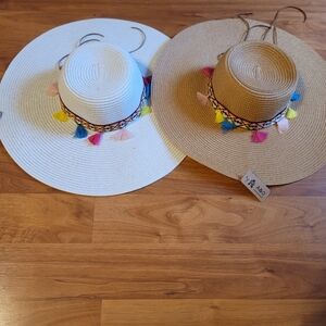 NWT Colorful Tassel Sun Beach Hat